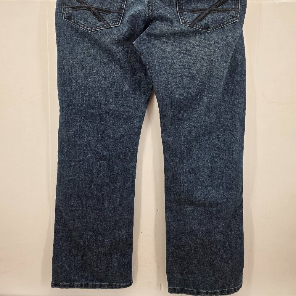 T.K. Axel Jeans Mens 36x32 Slim Boot Stretch Blue Denim Embroidered Pockets - Picture 13 of 13